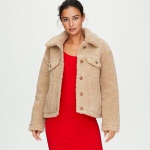 Wilfred Free Teddy Trucker Jacket Tan XS